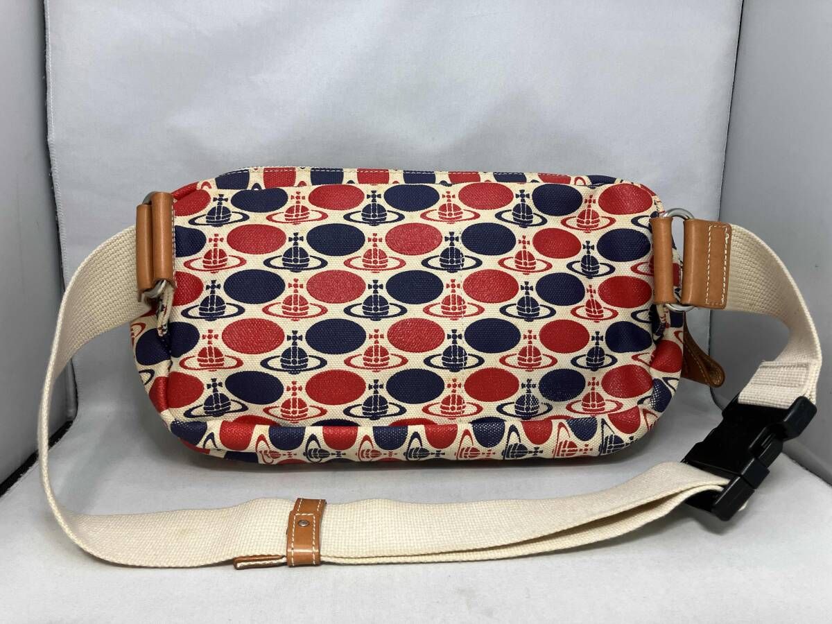 Vivienne Westwood ボディバック　オーブ 総柄　金具　PVC Vivienne Westwood ボディバッグ レッド ブルー オーブ 総柄 【公式通販】