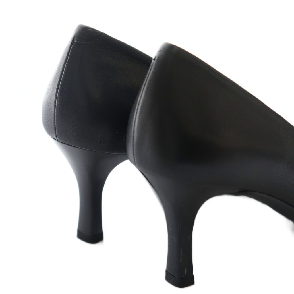 銀座かねまつ　ブラック　パンプス　24 銀座かねまつ GINZA Kanematsu スクエアトゥパンプス レザー 23.0cm 黒