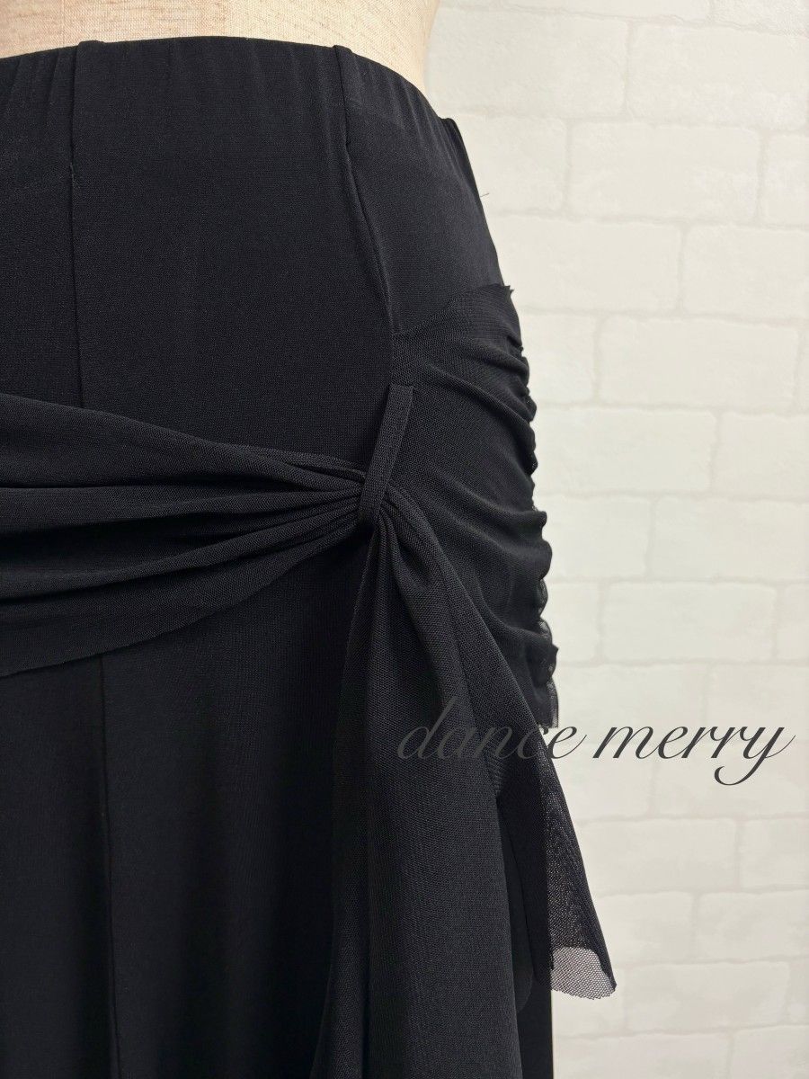 新品 社交ダンス 黒 スカート レッスン シンプル キラキラ パーティ