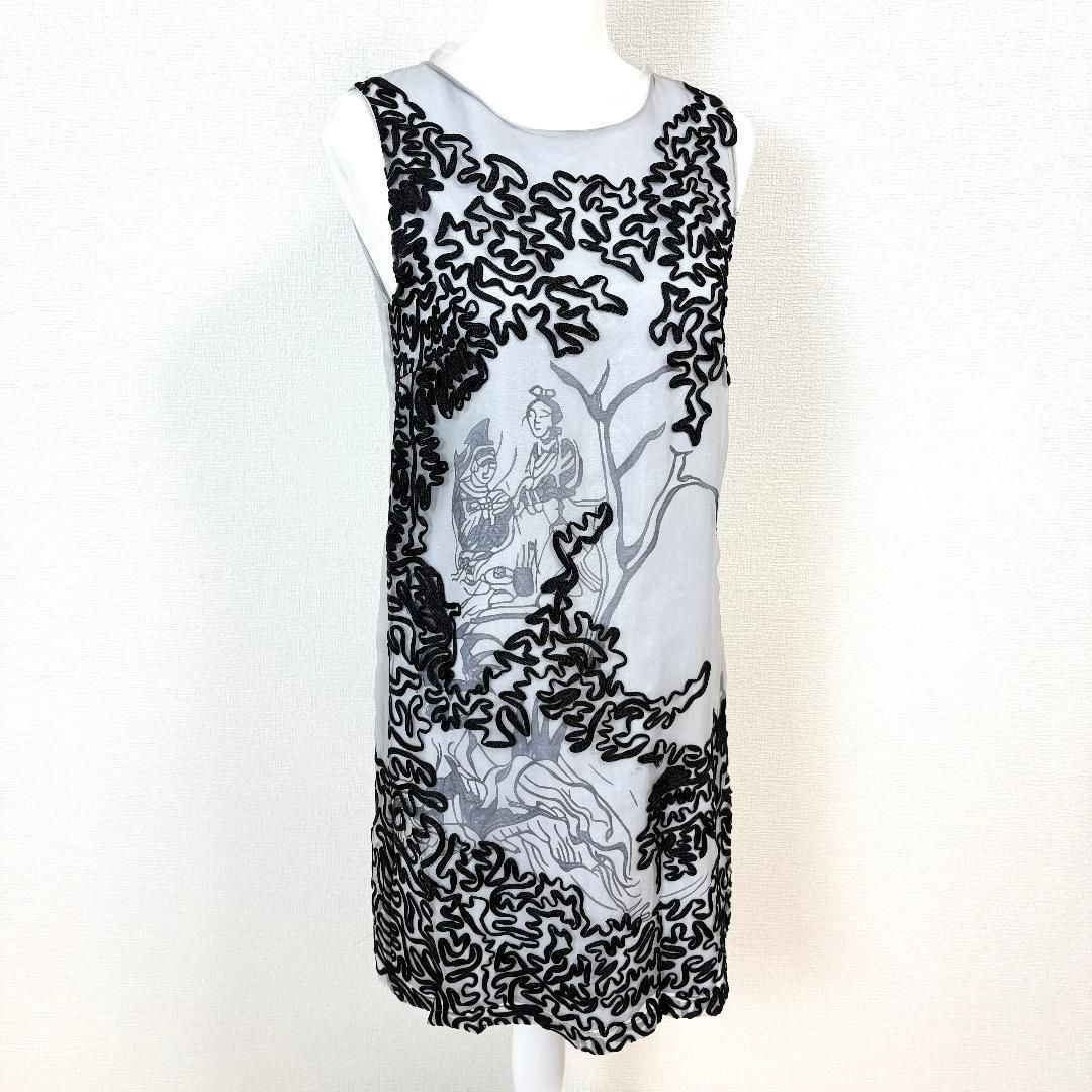 美品 VIVIENNE TAM 掛け軸アートノースリーブワンピース 6 刺繍 - メルカリ