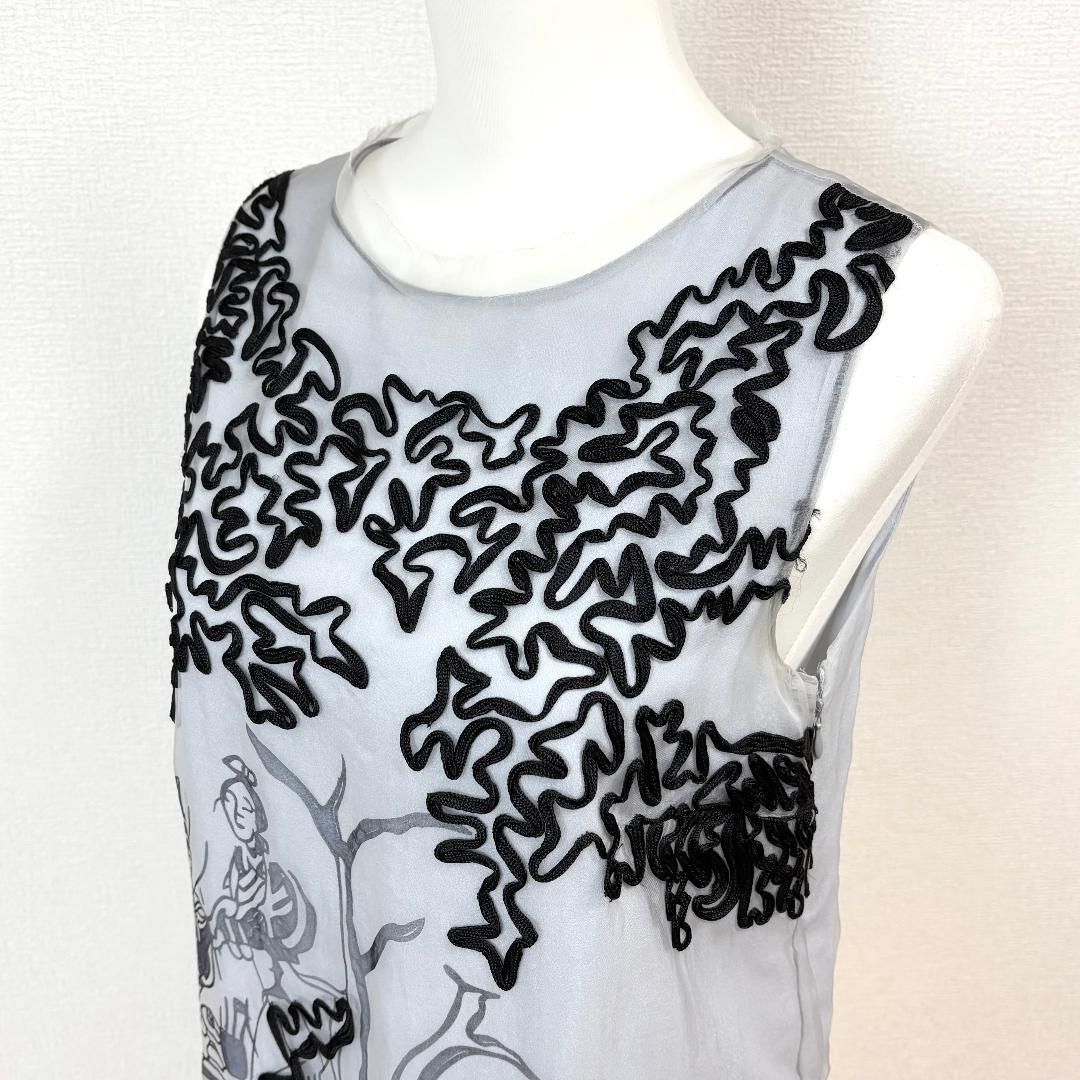 美品 VIVIENNE TAM 掛け軸アートノースリーブワンピース 6 刺繍 - メルカリ