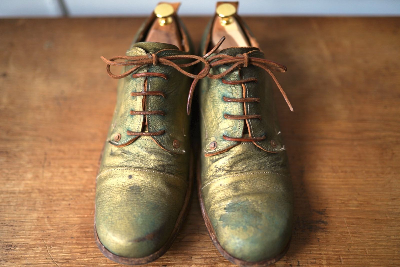 17AW PH7 レザーダービーシューズ ゴールド / Paul Harnden(ポール