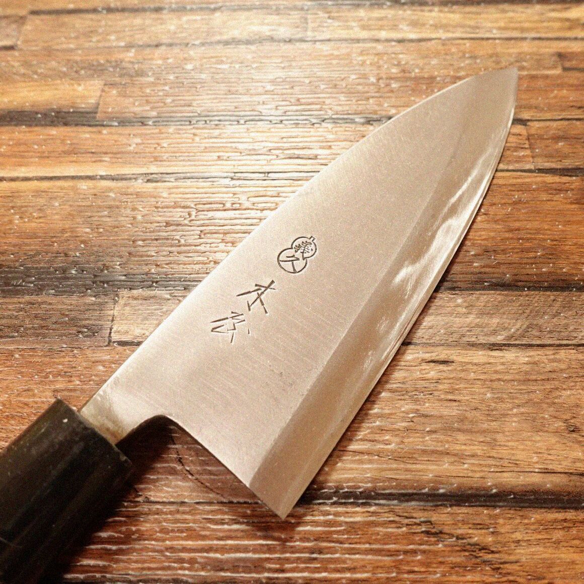 木屋 出刃包丁 研ぎ済 木屋義久 ハガネ ひょうたんロゴ 150mm - メルカリ