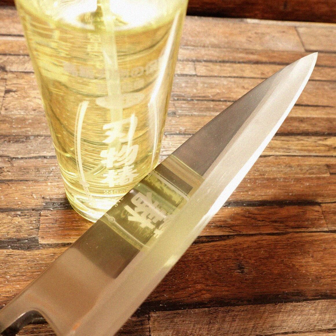 杉本 出刃包丁 研ぎ済 水牛柄 鏡面仕上げ ハガネ 片刃 185mm - メルカリ