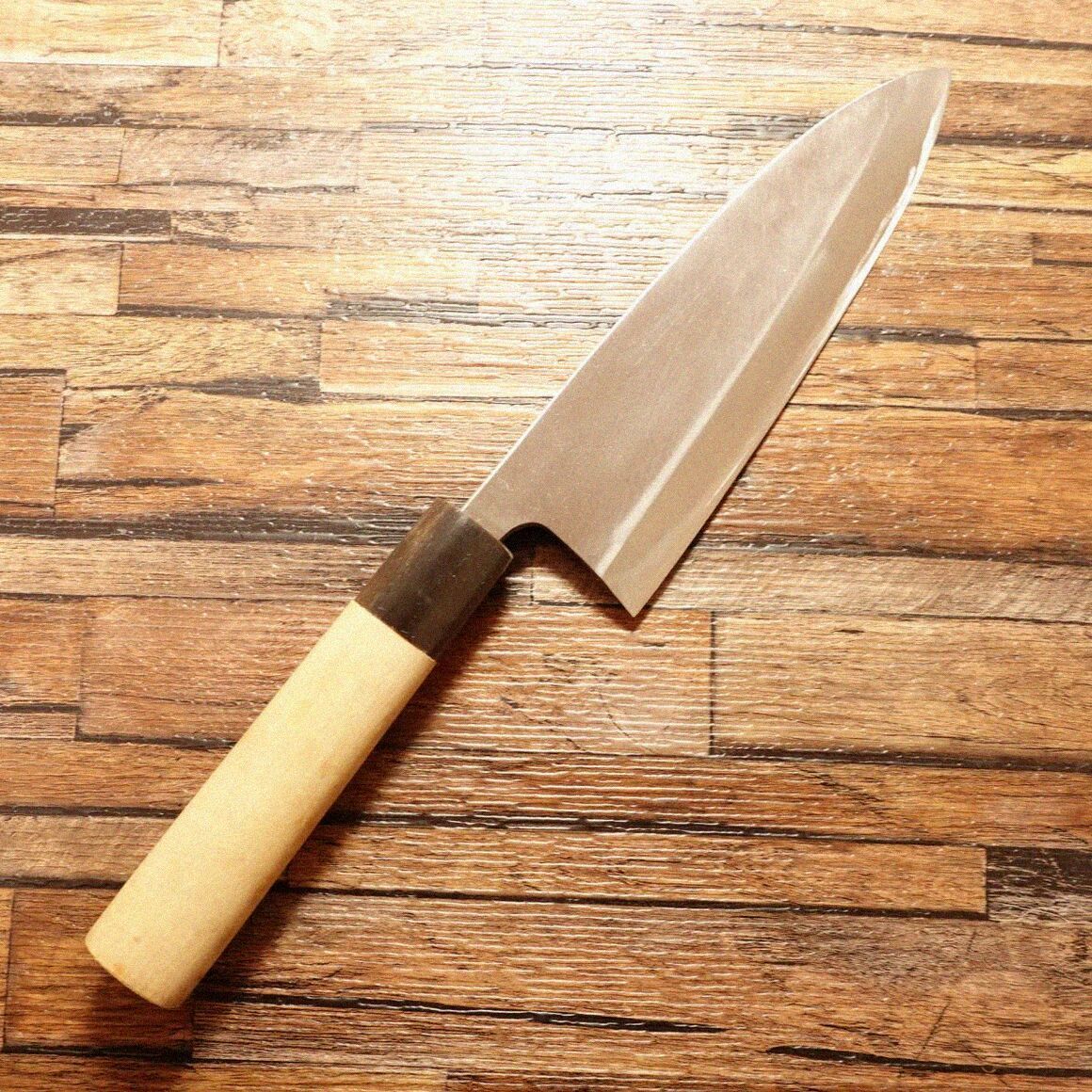 宮文 出刃包丁 研ぎ済 水牛柄 片刃 ハガネ 170mm - メルカリ