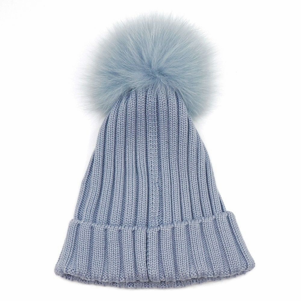 モンクレール】F20933B70201 ファー付き ニットキャップ ニット帽