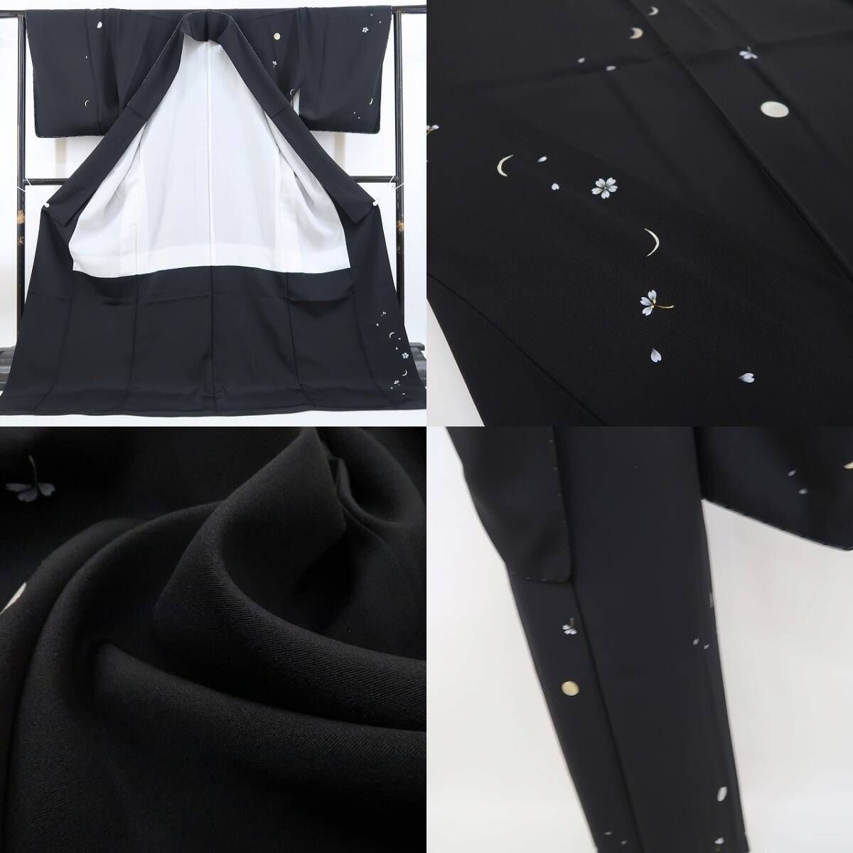 新品 月と桜 着物 正絹“自分流のプレミアム”仕付け糸付 小紋 5013 ❁tomihisa❁新品 月と桜 着物 正絹“創作小紋でお洒落を愉しむ！自分流