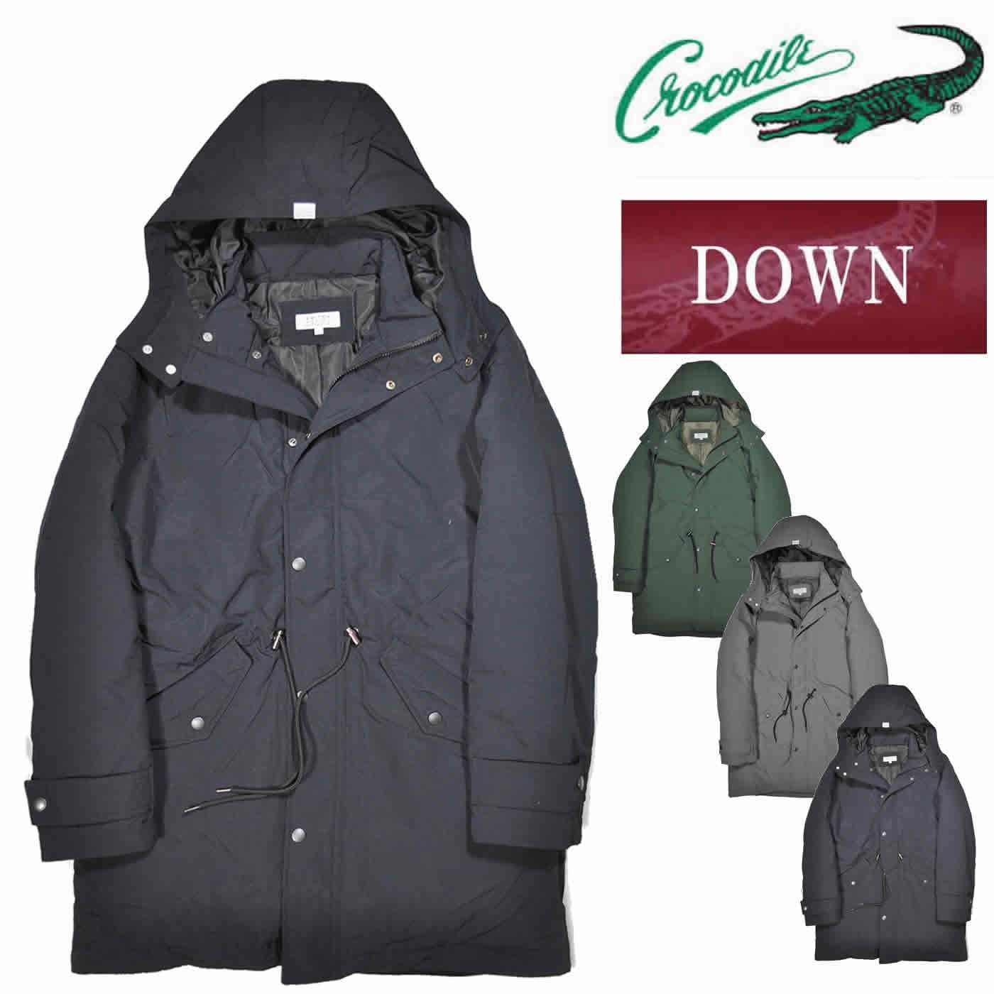 クロコダイル] ダウンコート 長袖 ナイロンオックス ロング ジャケット