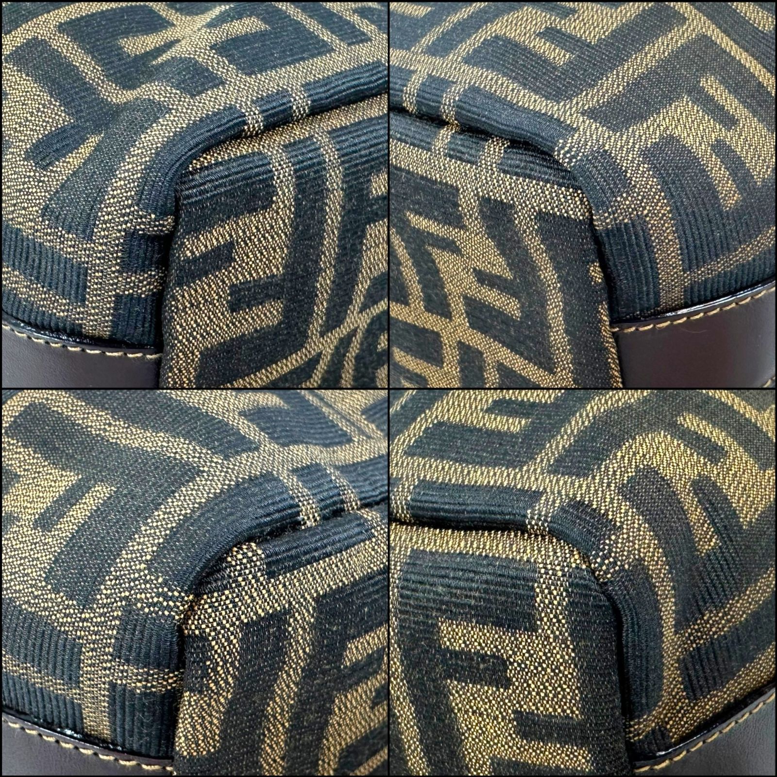 FENDI】 フェンディ ズッカ ポーチ ハンドバッグ バニティバッグ