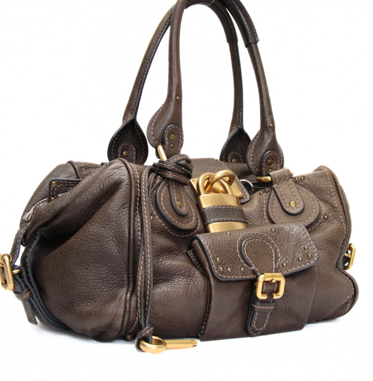 【正規品】Chloe クロエ パディントン ダークブラウン Chloé Paddington クロエ パディントン エナメル ダークブラウン Chloé