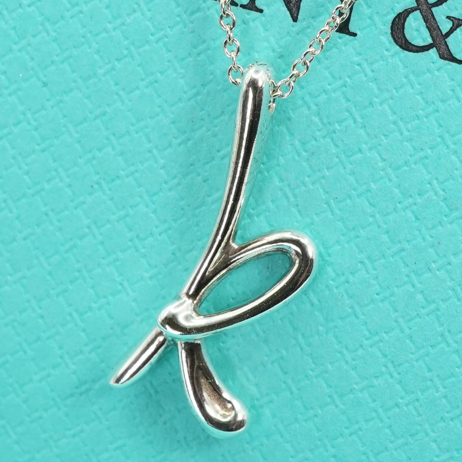 極美品 注文 ティファニー イニシャル K シルバー ペンダント/25-2424
