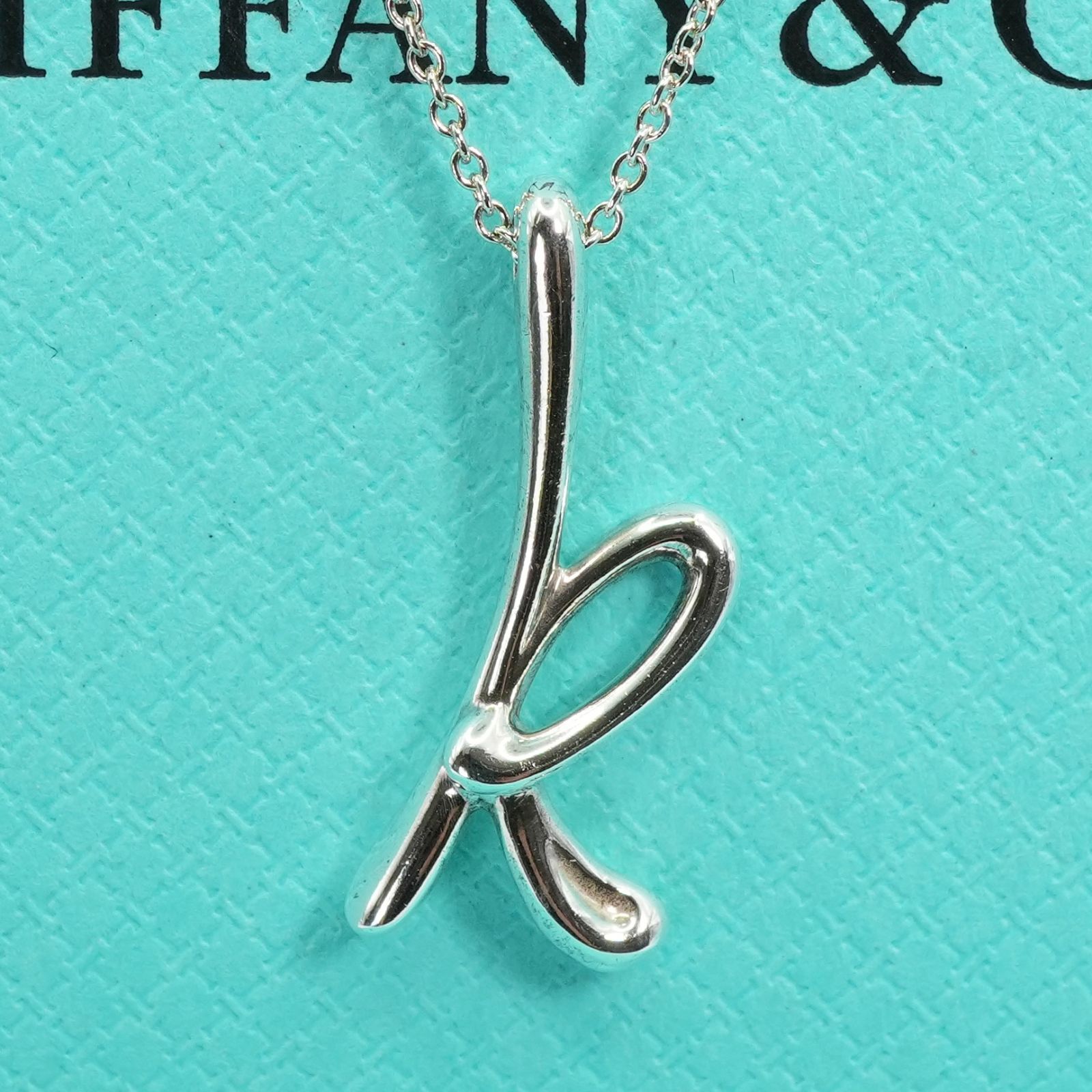 極美品 注文 ティファニー イニシャル K シルバー ペンダント/25-2424