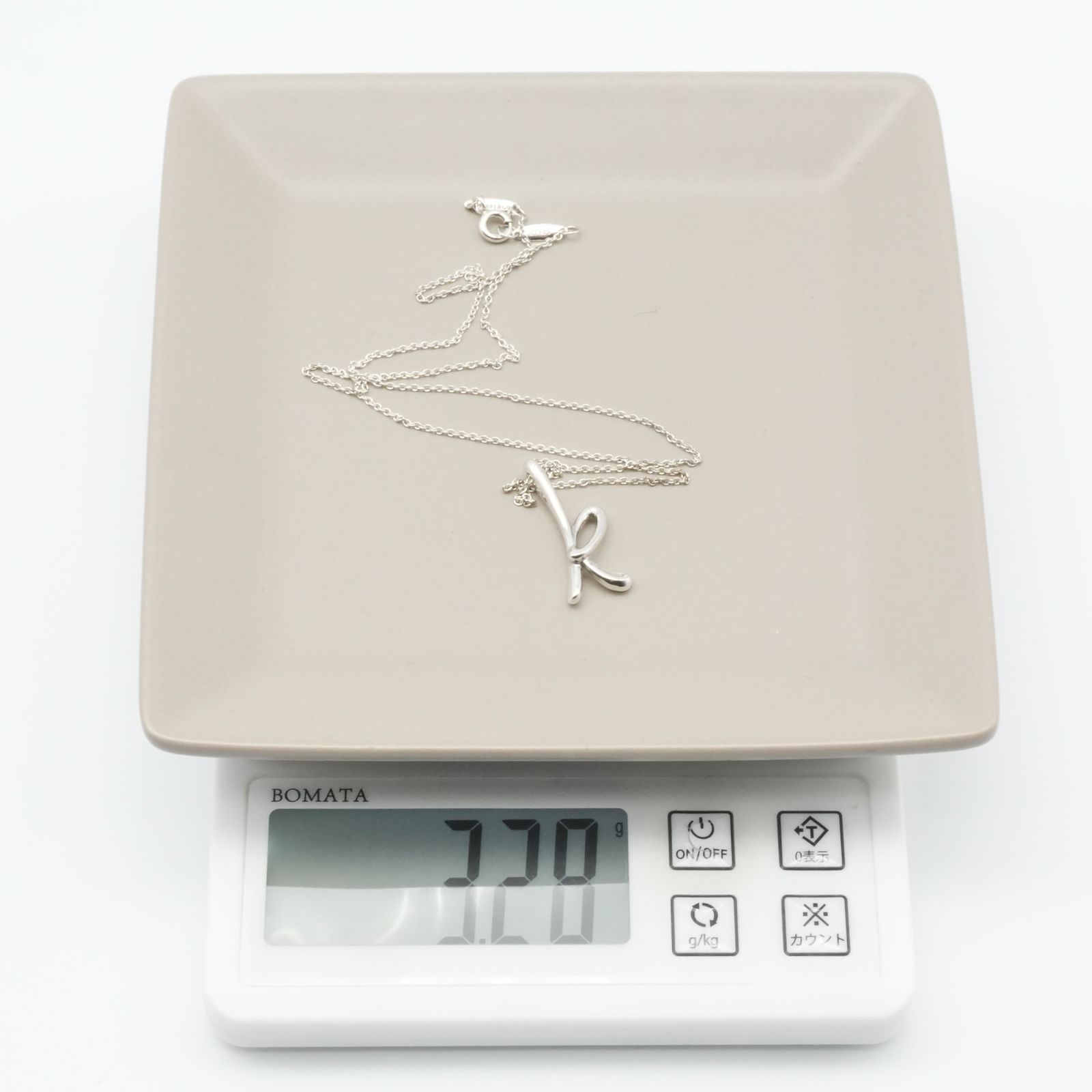 極美品 注文 ティファニー イニシャル K シルバー ペンダント/25-2424