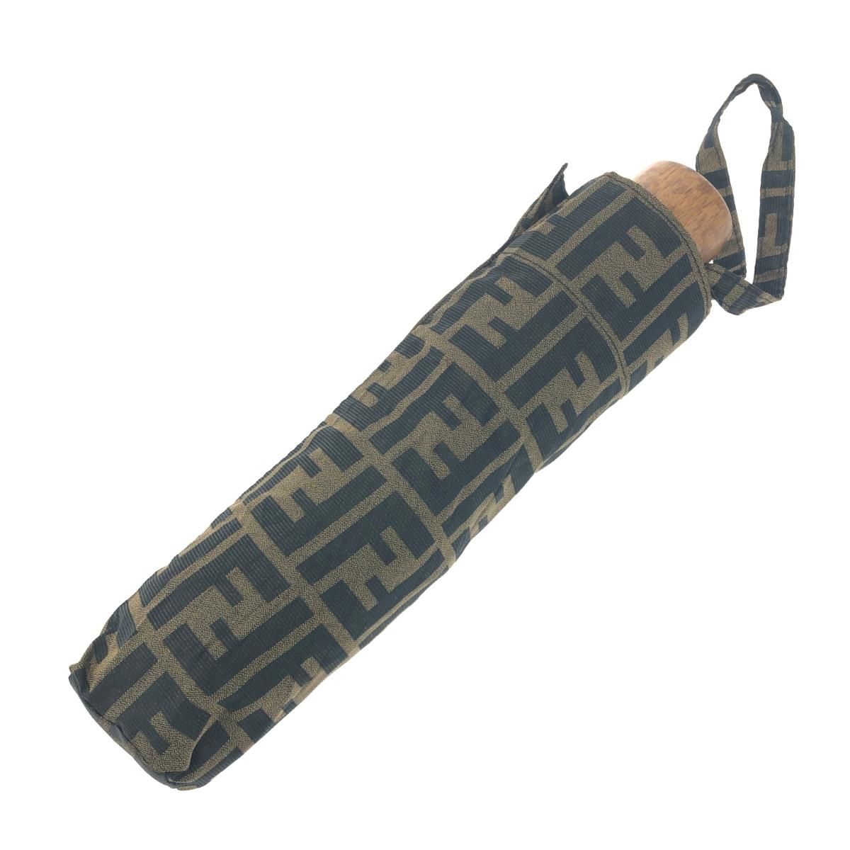 FENDI フェンディ 折り畳み傘 親骨の長さ:60cm ズッカ柄 ブラウン ユニ