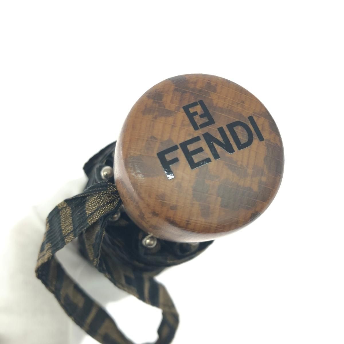 FENDI フェンディ 折り畳み傘 親骨の長さ:60cm ズッカ柄 ブラウン ユニ