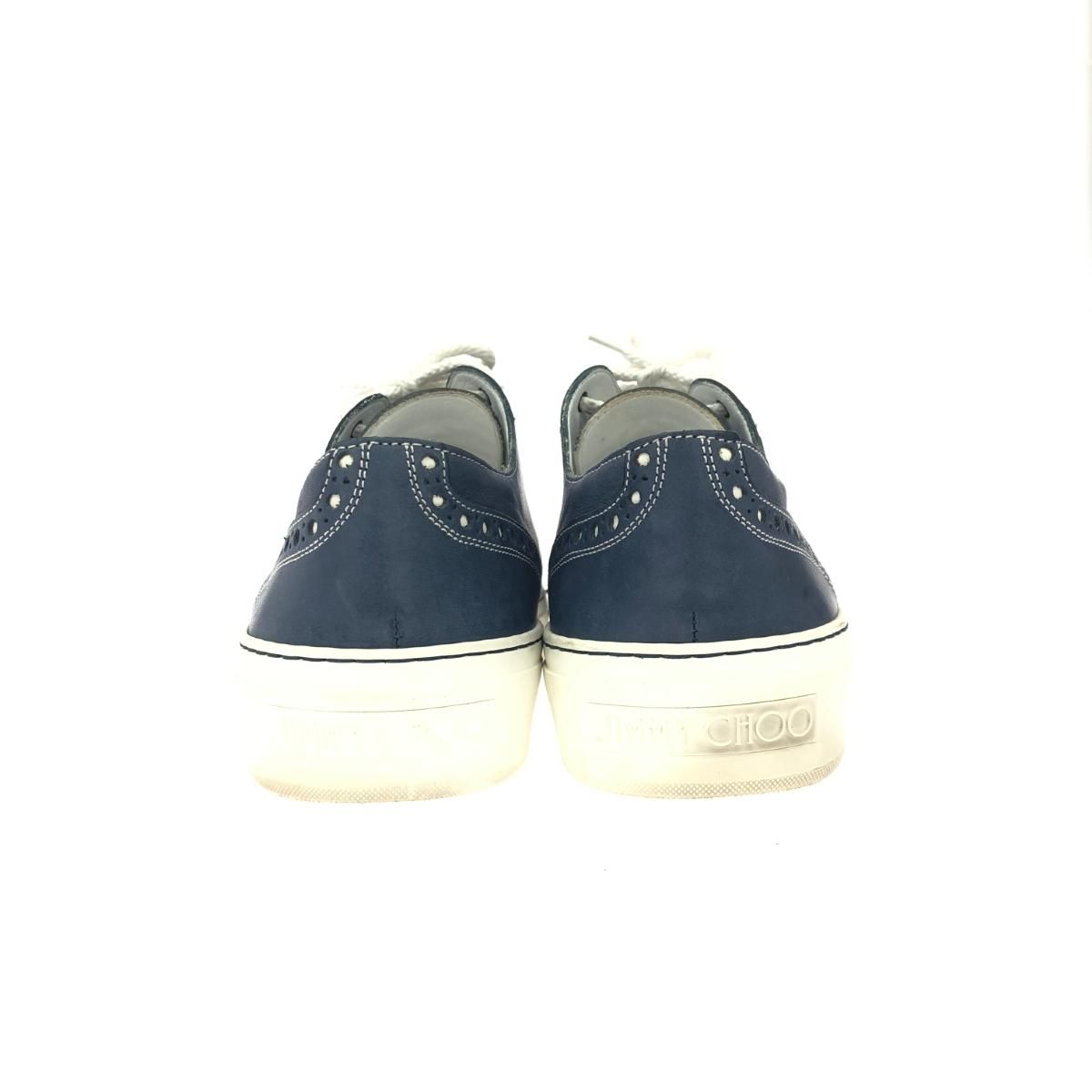 JIMMY CHOO ジミーチュウ スニーカー 表記サイズ:42 レザー ネイビー