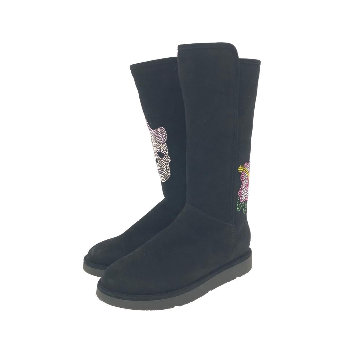 UGG アグ ムートンブーツ 表記サイズ:6 スカル×ハイビスカス/ライン