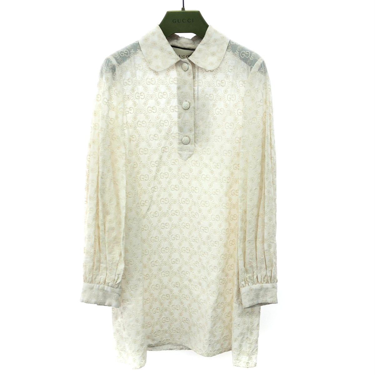 GUCCI グッチ ロングシャツ サイズ:36 GGジャガードブラウス/長袖