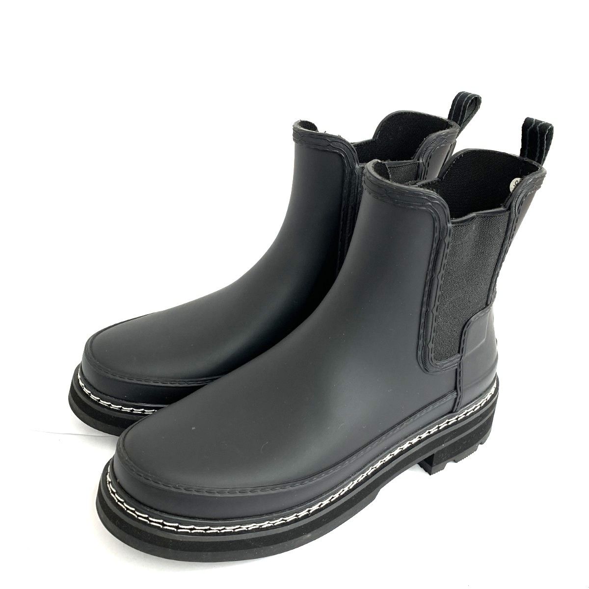 HUNTER ブラック チェルシーステッチブーツ 25cm HUNTER ハンター チェルシーステッチレインブーツ 表記サイズ:UK5
