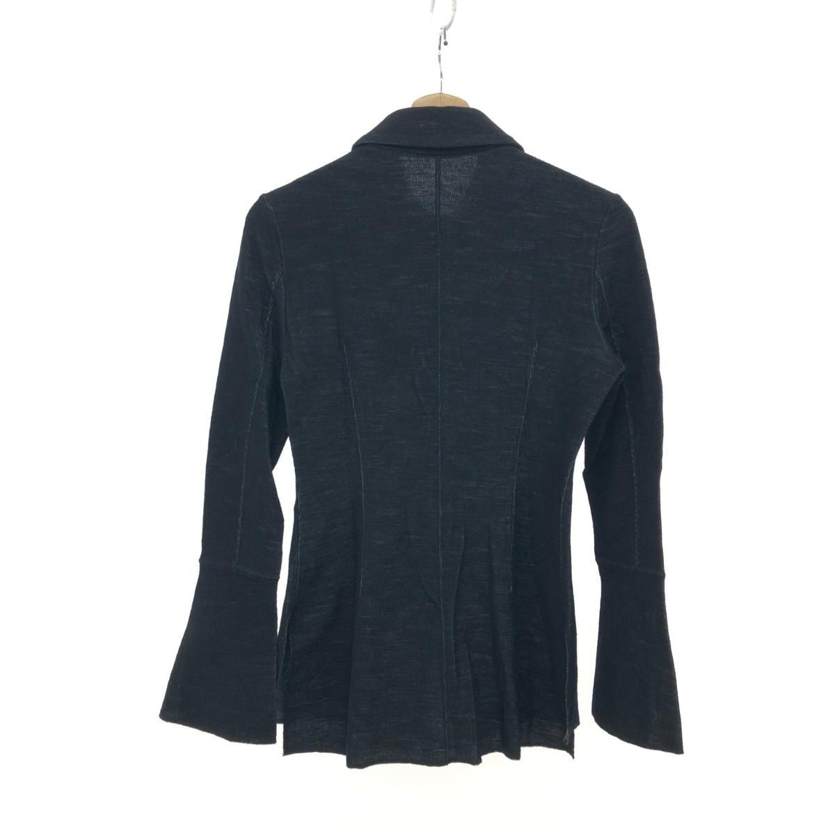 Mame Kurogouchi ネイビー長袖シャツ Mame Kurogouchi マメクロゴウチ ウールブレンドジャージーシャツ