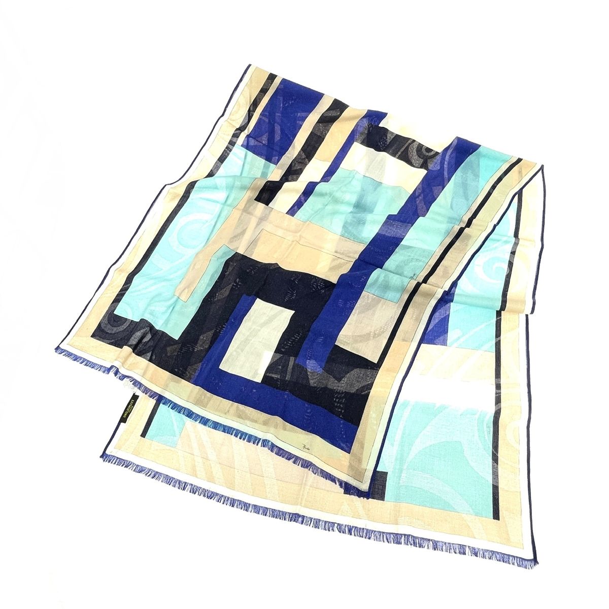 EMILIO PUCCI エミリオプッチ ストール ウール/シルク ブルー