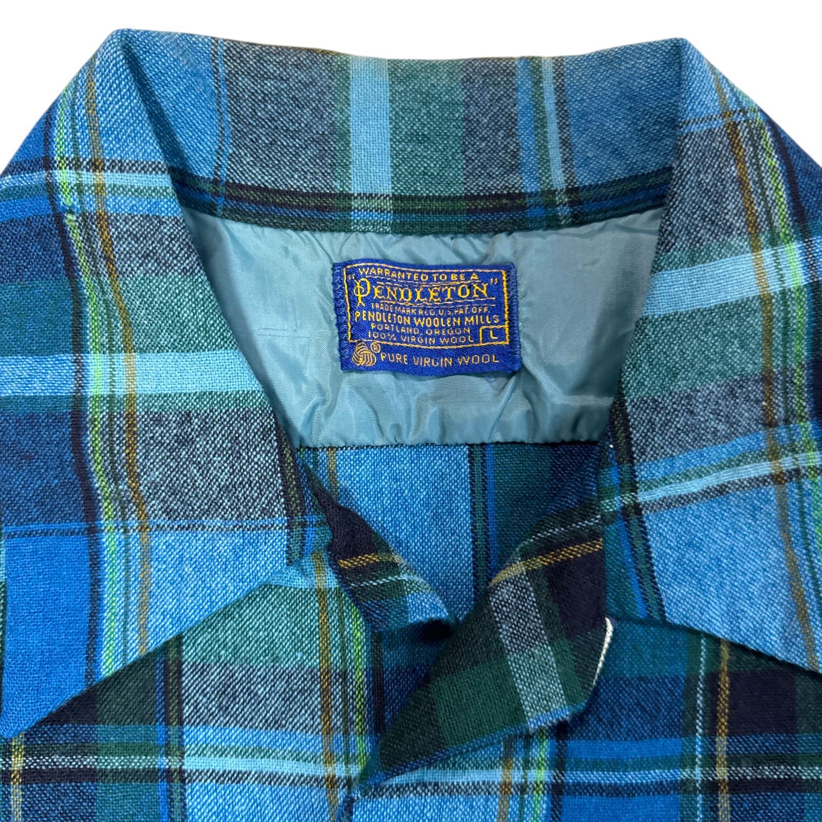 60s Pendleton ペンドルトン ボードシャツ BoardShirt Lサイズ ブルー