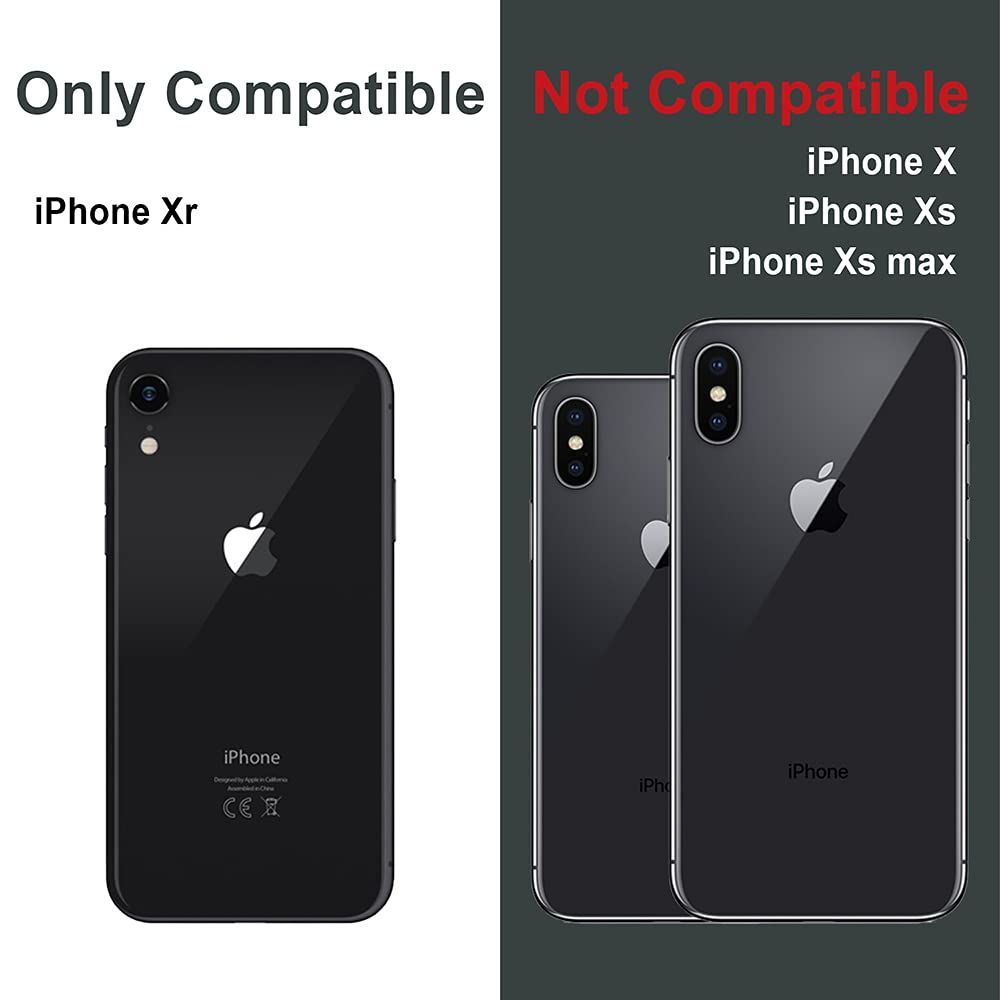 【新着商品】TORU CX PRO iPhone Xr ケース カード 収納背面 3枚 カード入れ カバ― (ライトニング アダプタ ストラップ ミラー 含ま) - アイフォンXr 用 - ブラック