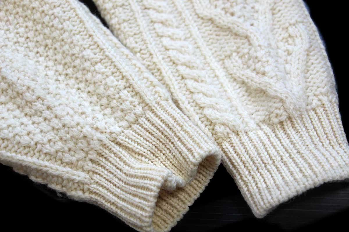 British Wool Naturally ケーブル編み ウールニット カーディガン