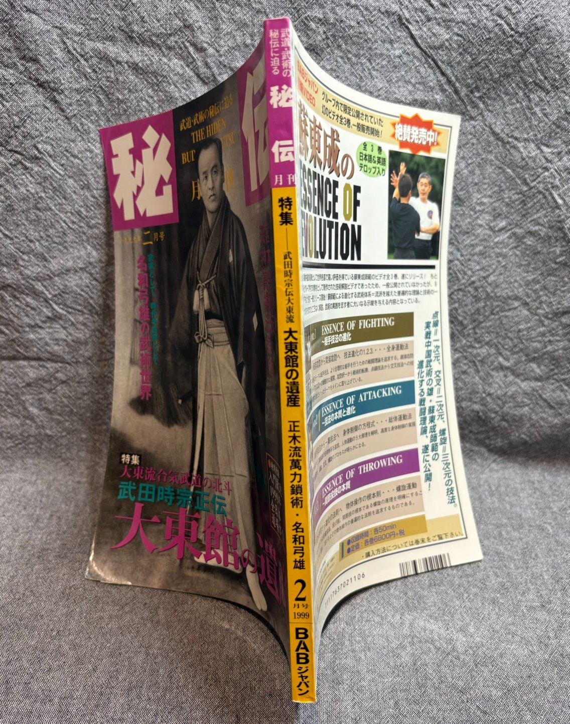 月刊秘伝 特集 武田時宗大東流 大東館の遺産・正木流萬力鎖術・名和弓雄 1999年 2月号 - メルカリ