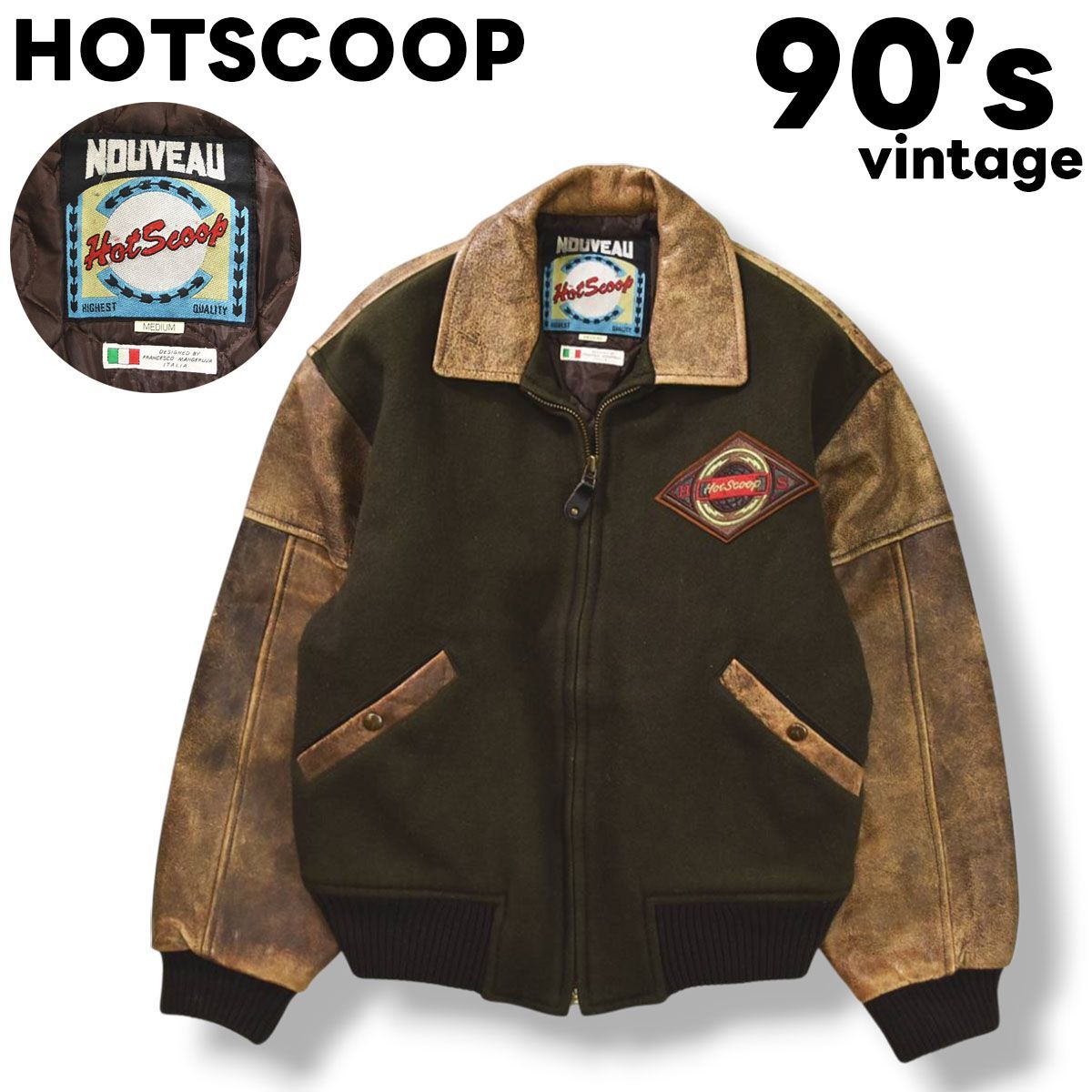 90s SCOOP スタジャン 90s ヴィンテージ 日本製 ホットスクープ HOTSCOOP スタジャン