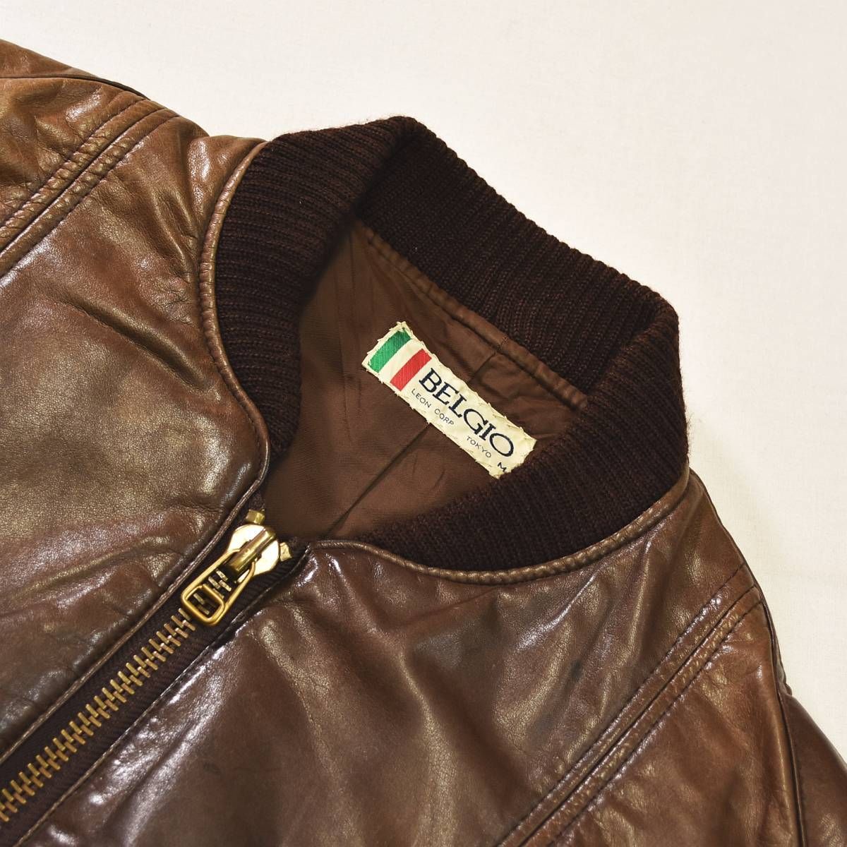 本革】 90s ヴィンテージ グラスメンズ GRASS MENS BELGIO 牛革 革