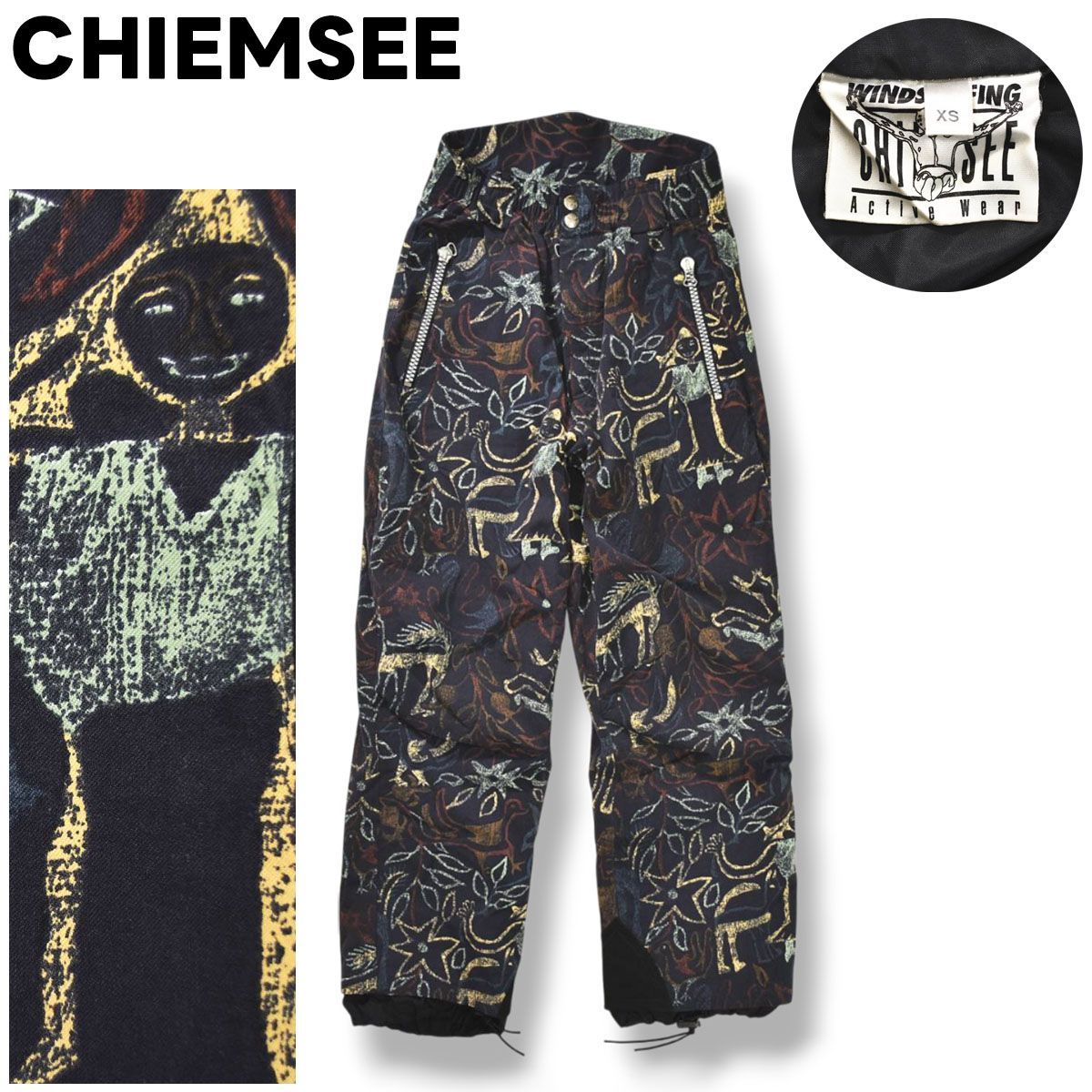 キムジー CHIEMSEE スノーボード パンツ XS 総柄 ネイビー ウィンター