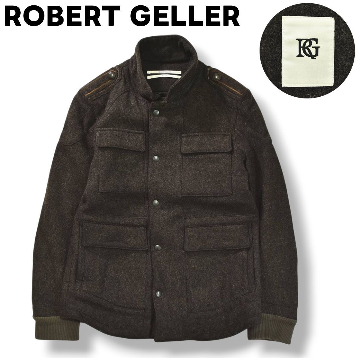 日本製 ロバートゲラー ROBERT GELLER スタンドカラー メルトン ウール 