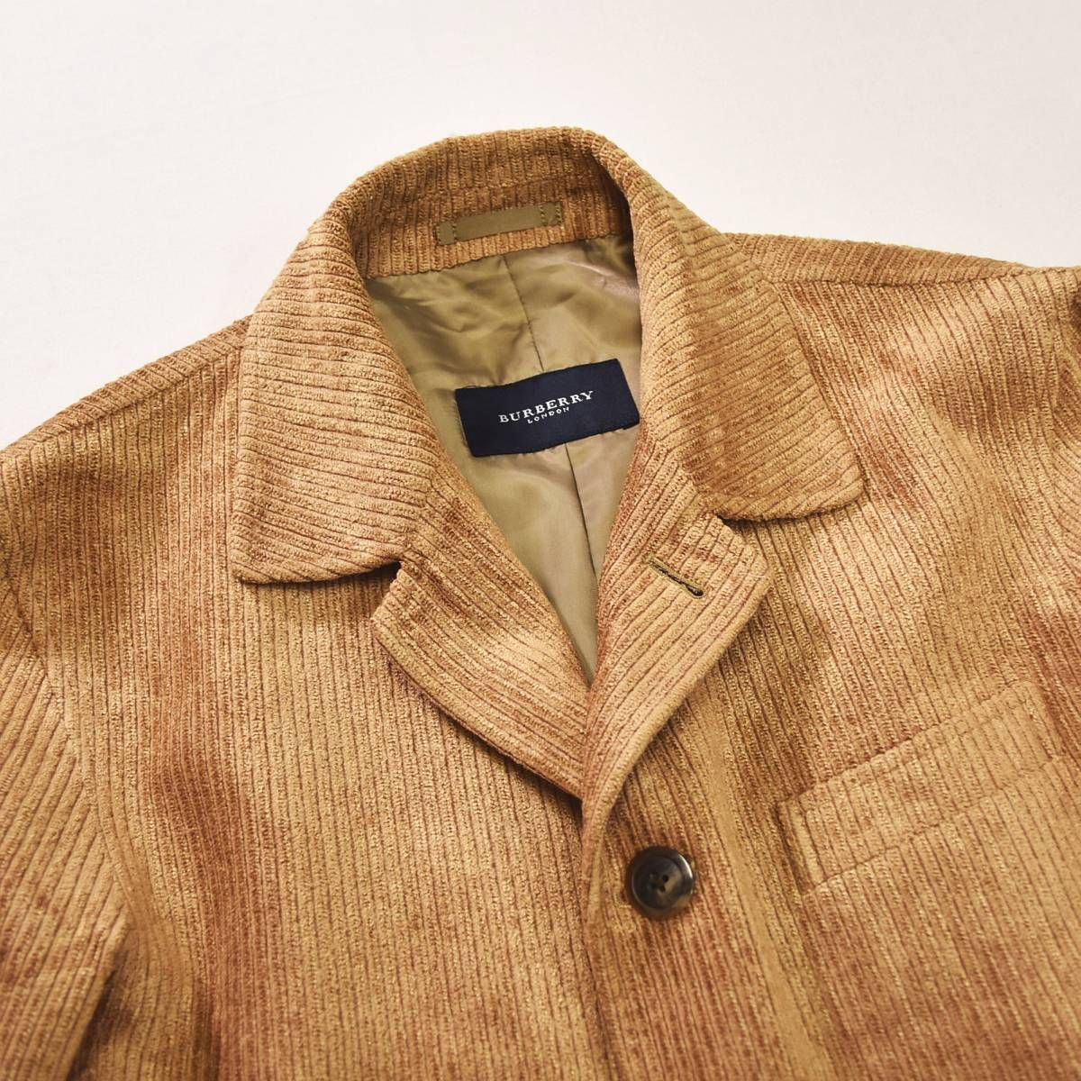BURBERRY バーバリー テーラードジャケット 42 ベージュ コーデュロイ 上質】 日本製 バーバリー ロンドン BURBERRY LONDON コーデュロイ