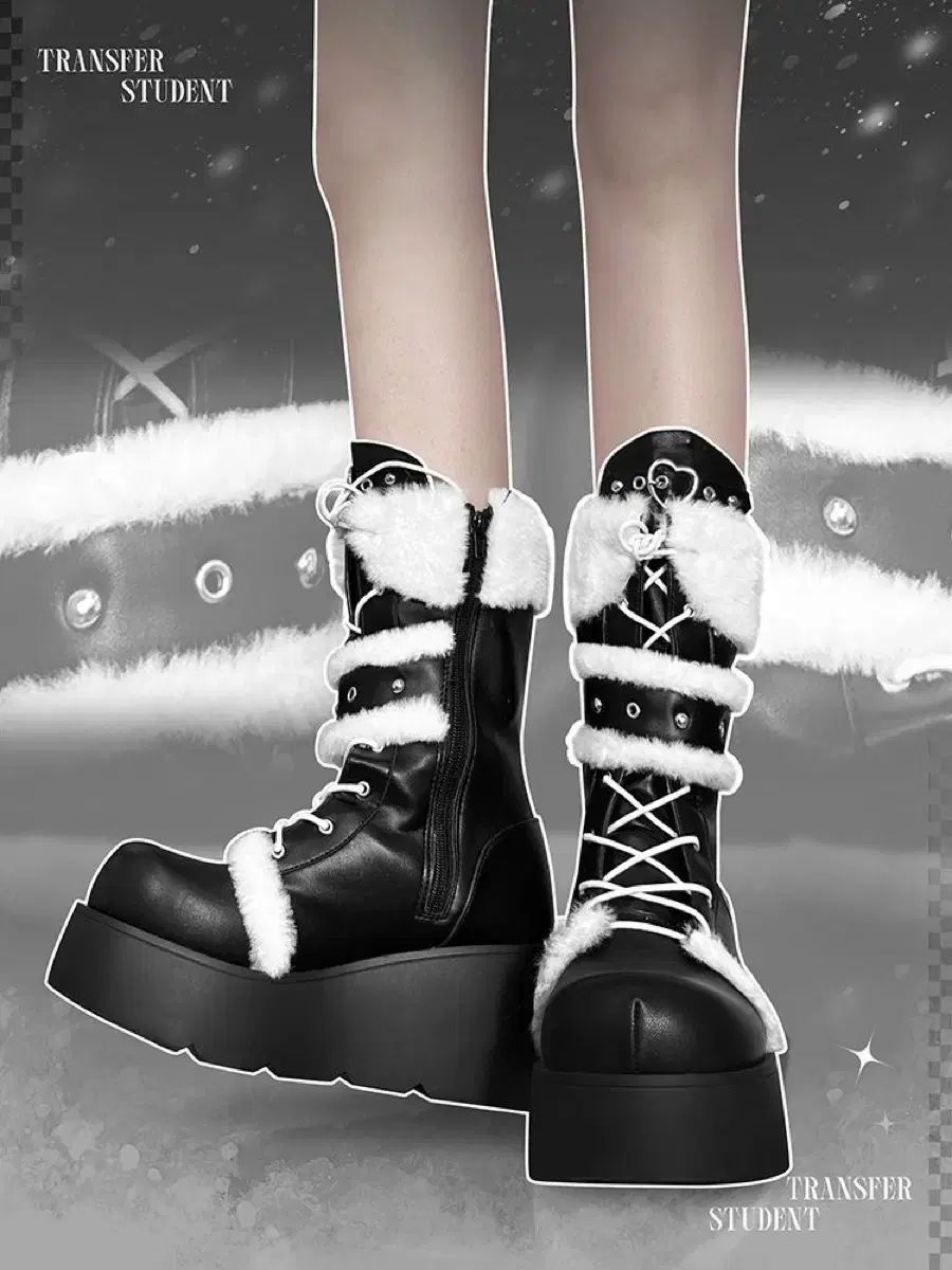 転校生サブカルチャー パンク風 Y2K 厚底ハイトップシューズ