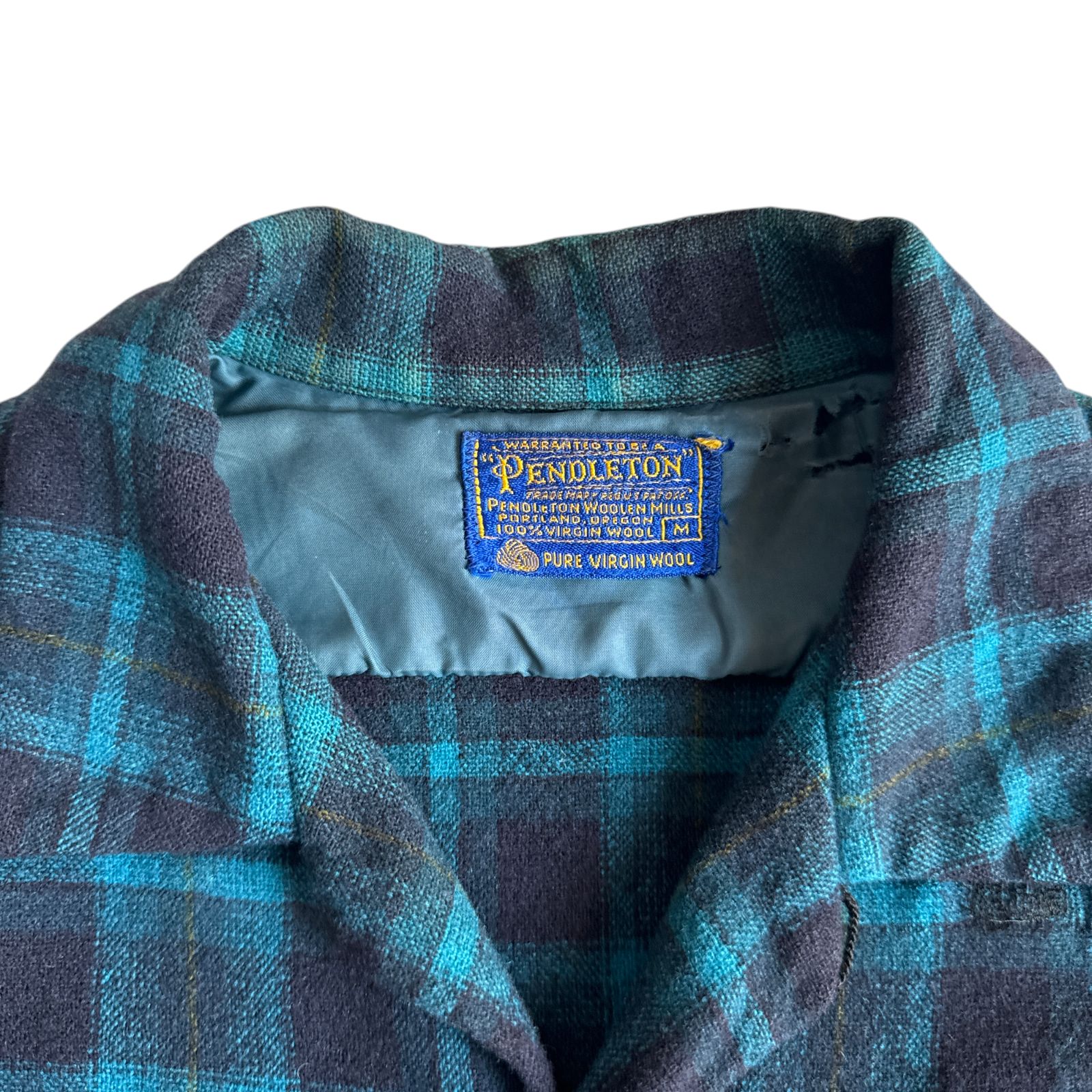 青系超良配色60s pendleton ボードシャツ　Mサイズ 60s Pendleton ペンドルトン ボードシャツ BoardShirt Mサイズ ブルー