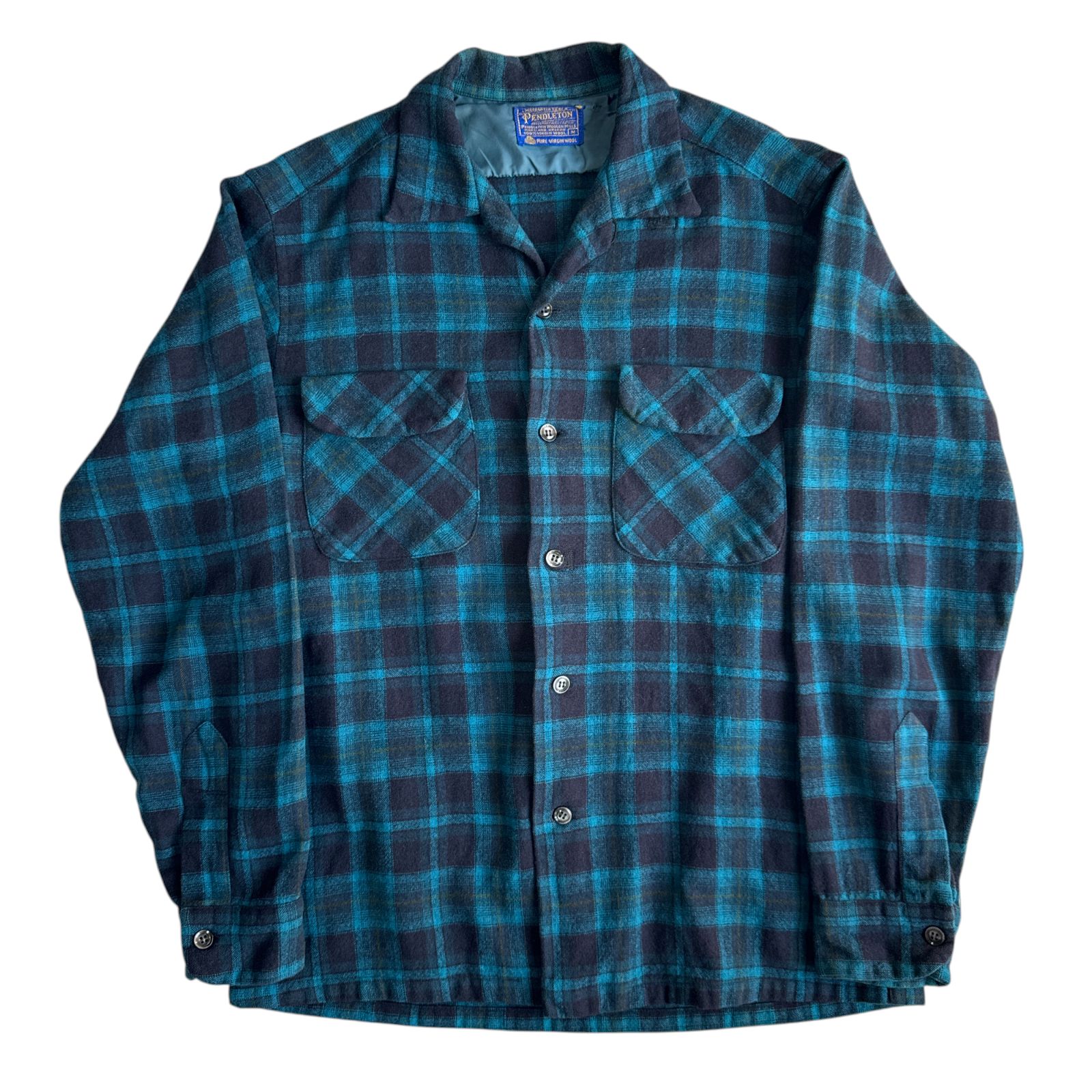 ペンドルトン 60s ボードシャツ サイズM オンブレ チェック USA製 60s Pendleton ペンドルトン ボードシャツ BoardShirt Mサイズ ブルー