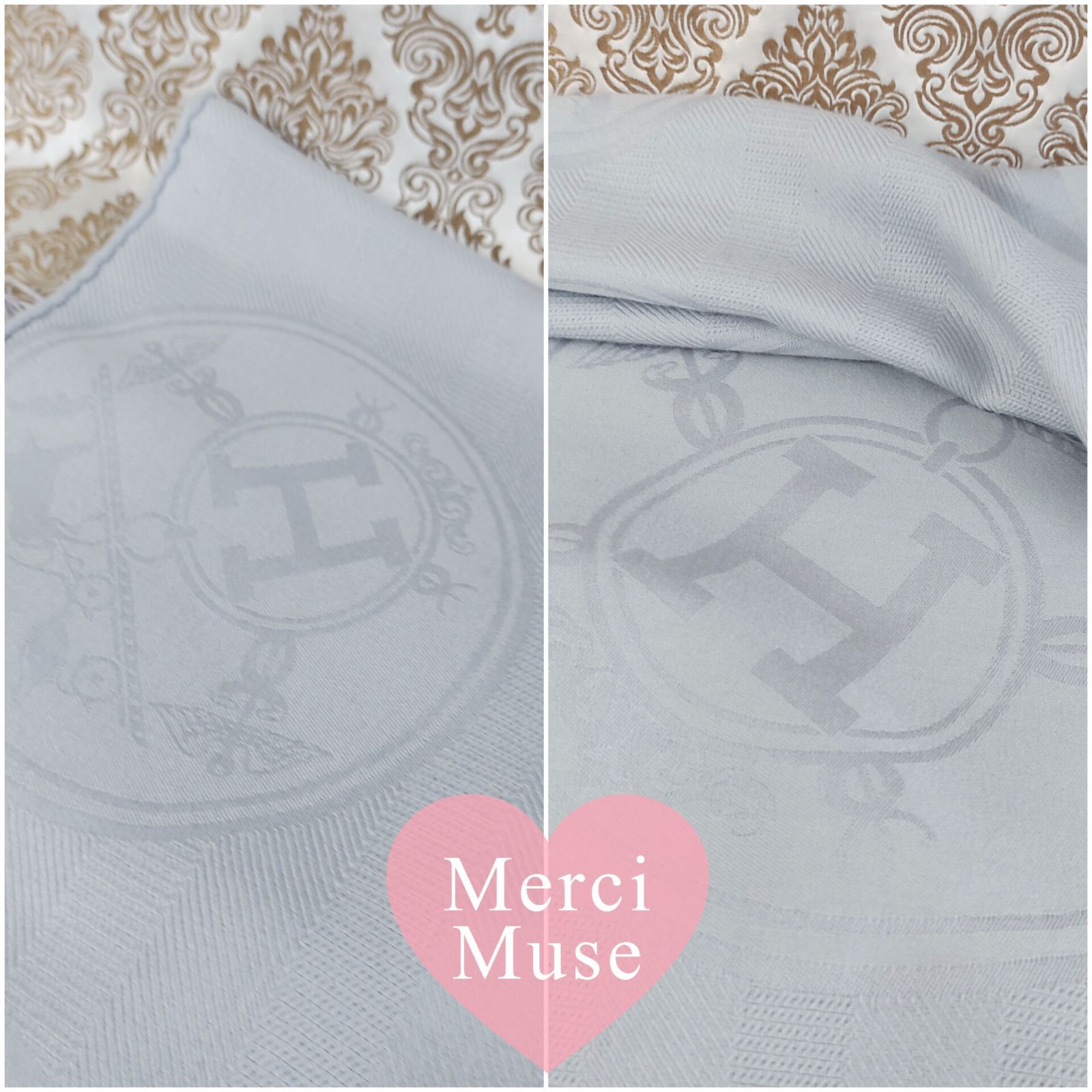 ❤お得なお品❤ニューリブリス カシシル ライトブルーグレー ストール