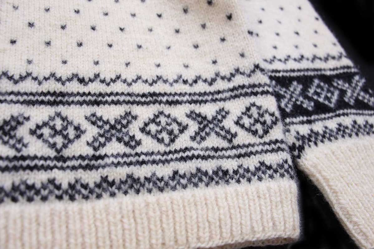 ノルウェー製 norse knit ノルディック柄 ウール ハンドニット