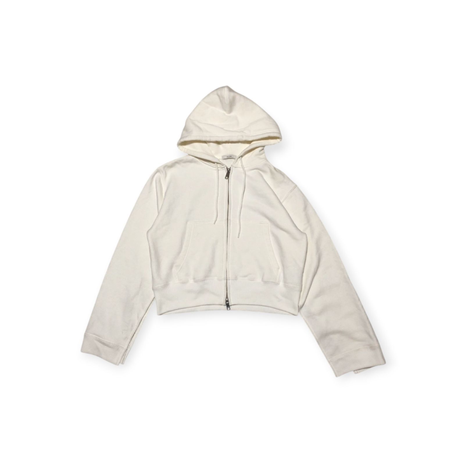CLANE クラネ 短丈 ZIP パーカー フーディー 袖スリット アイボリー