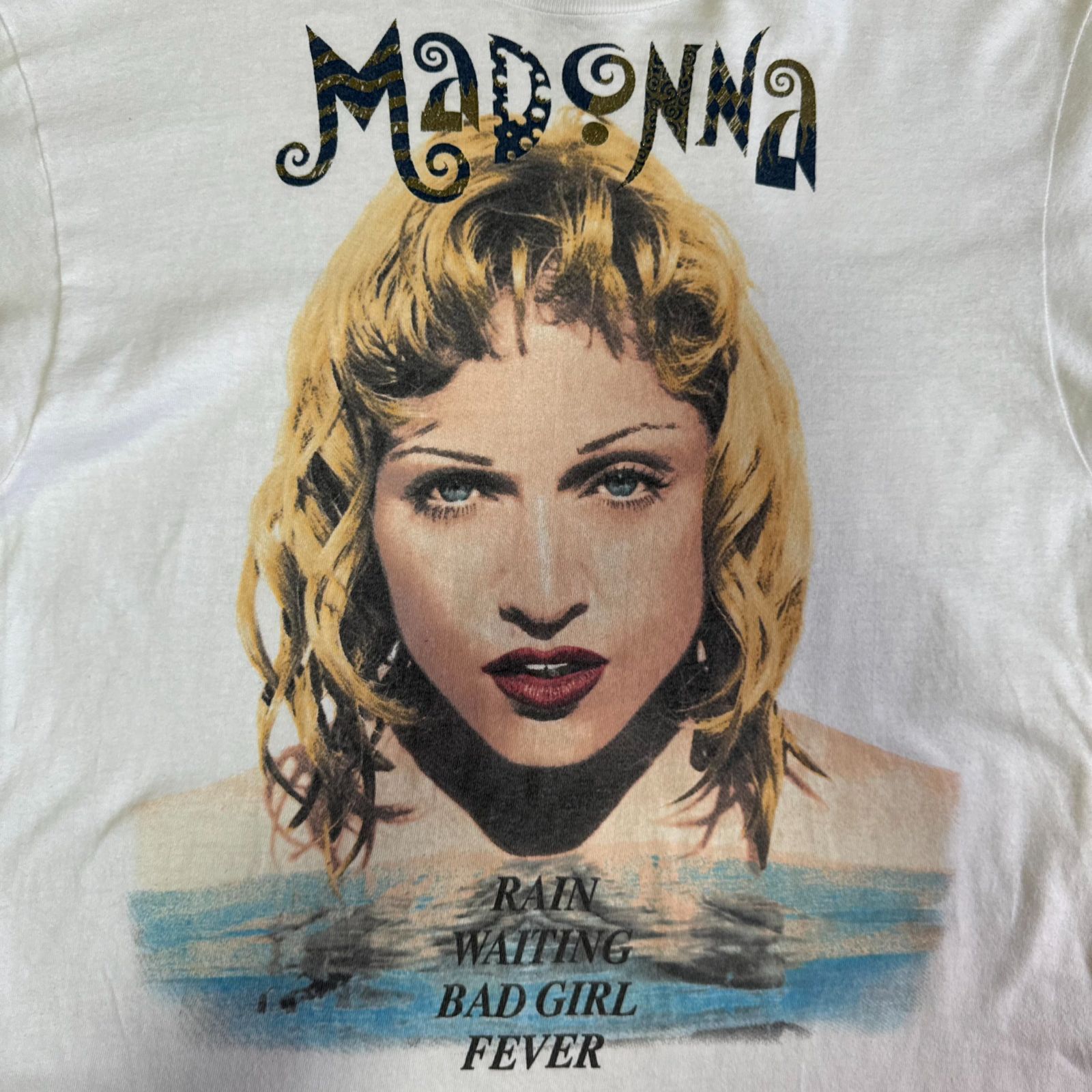 90s Madonna Rain Waiting Bad Girl Fever ポートレート プリント T