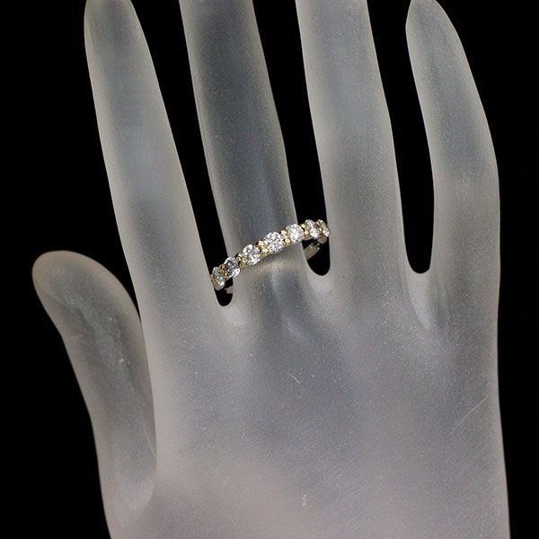 K18YG/ Pt900 ダイヤモンド リング 1.06ct ハーフエタニティ - メルカリ
