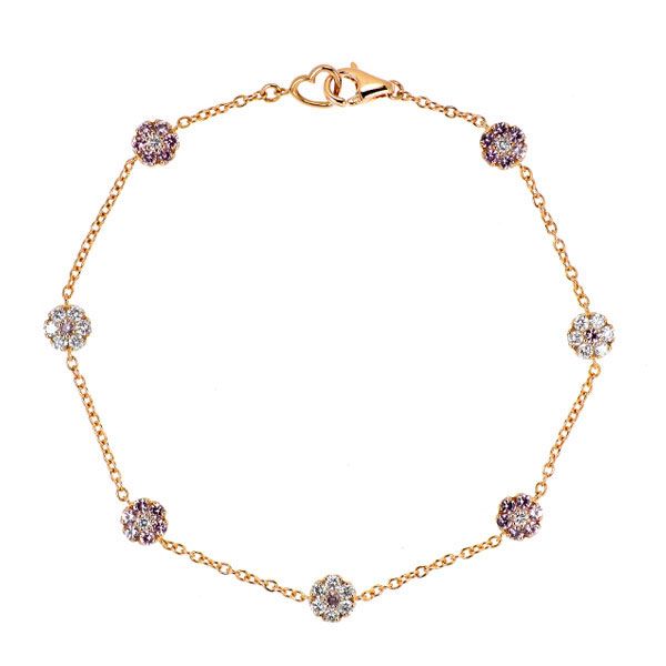 ポンテヴェキオ K18PG ピンクサファイア ダイヤモンド ブレスレット