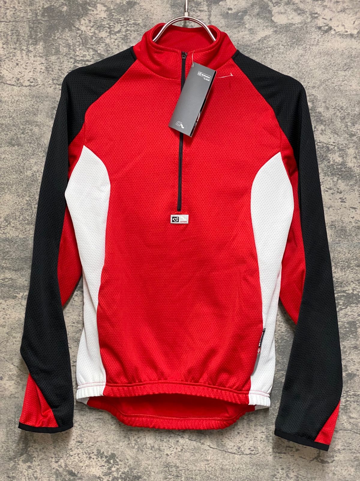JS074 デマルキ DE MARCHI 長袖 サイクルジャージ ハーフジップ 赤 S