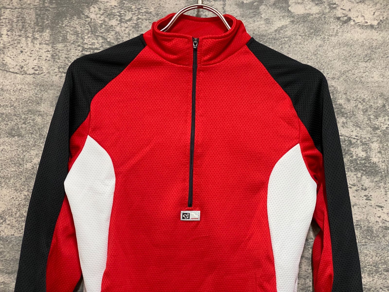 JS074 デマルキ DE MARCHI 長袖 サイクルジャージ ハーフジップ 赤 S