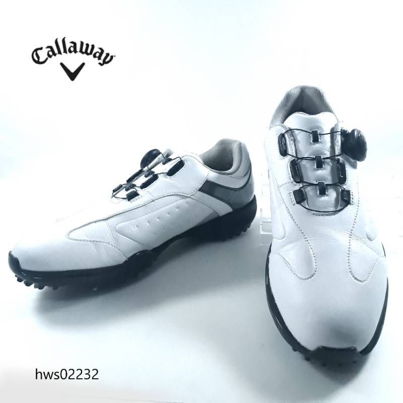 ホワイト BOAクロージャー ゴルフシューズ 美品 Callaway ゴルフシューズ boaクロージャーシステム 26cm ホワイト