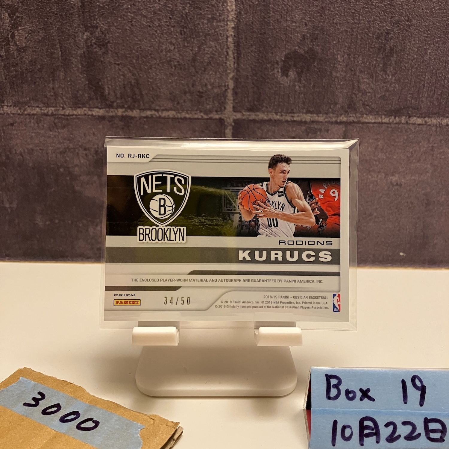 2018-19 Panini Obsidian Rodions Kurucs 34/50 直筆サインカード