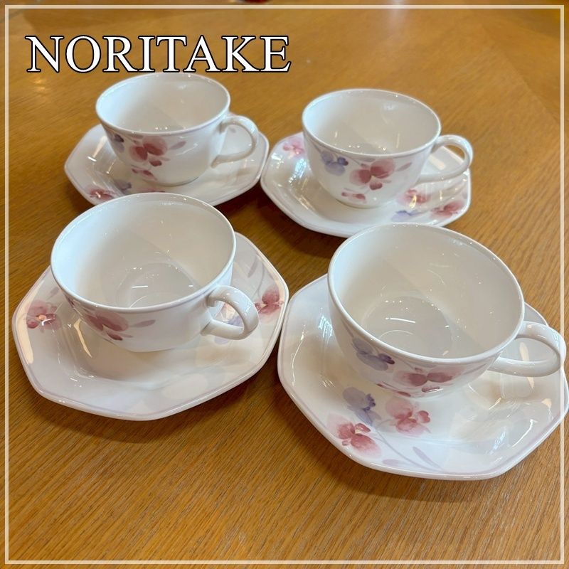 良品　noritake ノリタケ　morning song ノリタケ クラフトーン モーニングソング カップ＆ソーサー 4客セット