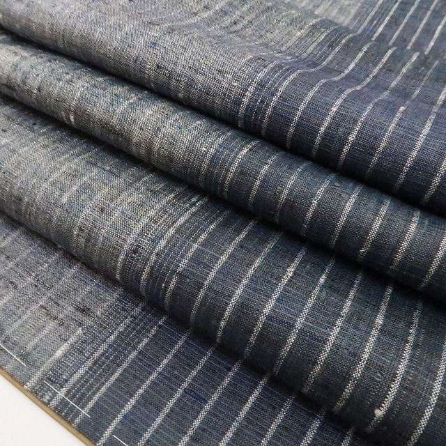  ❁tomihisa❁ 米沢 新田 縦縞 着物 不変を紡ぐ手引の技…時代を超えて風情を奏でる”正絹 証紙付 仕付け糸付 真綿手引紬 4281 紬 着物