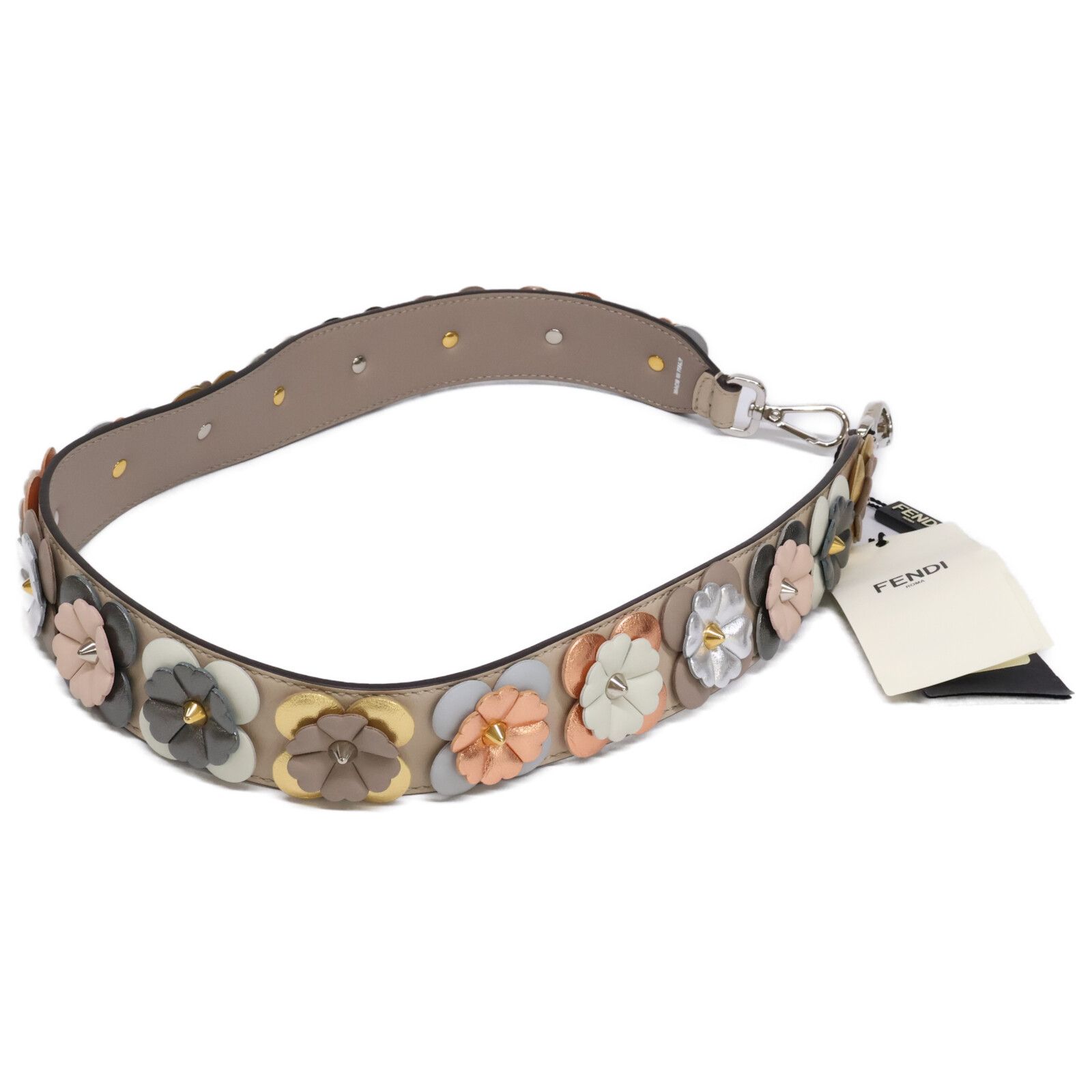 美品 フェンディFENDI フラワー ショート ストラップユー 8AV105 楽天市場】FENDIフェンディ フラワー×ショートスパイクスタッズ ミニ